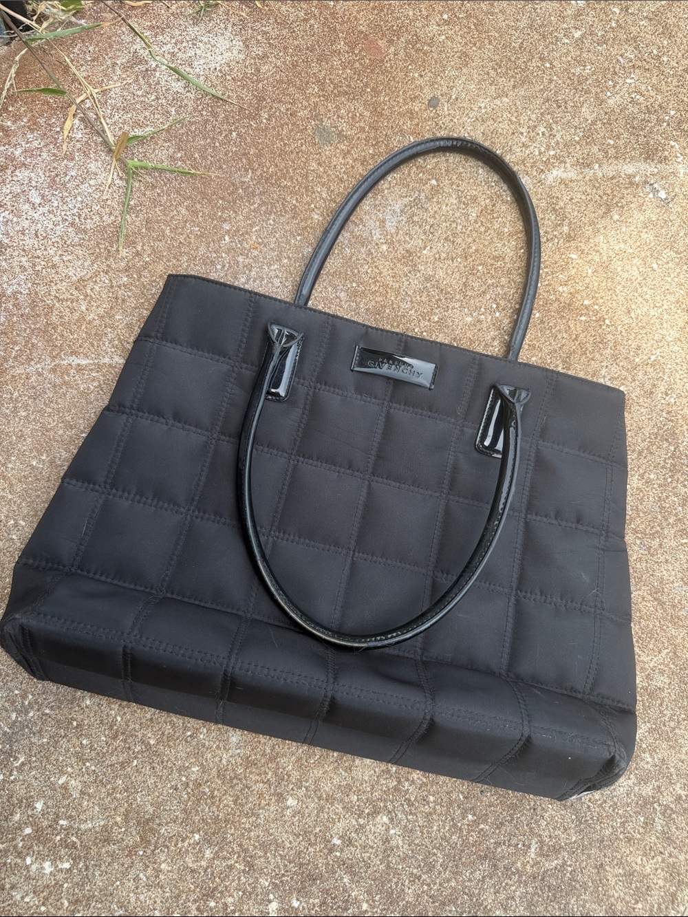 Givenchy Black Quilted Tote with Patent Trim